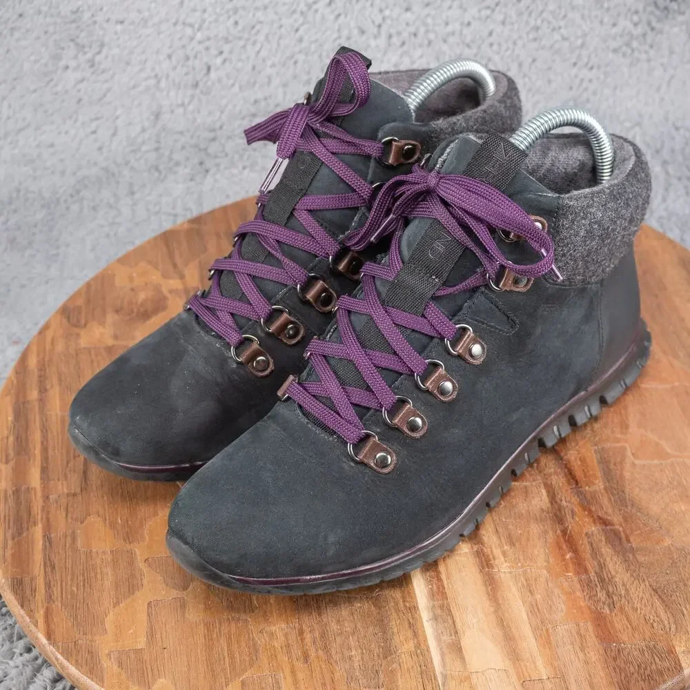 Cole Haan F16 W00157 Womens 7.5 Gray Leather Lace Up‎ Waterproof Hiking Boot